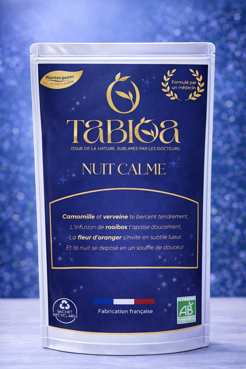 Infusion Tabioa nuit calme, plantes bio pour la relaxation et le sommeil