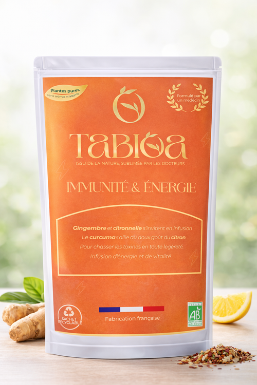 Infusion Tabioa énergie et immunité, plantes biologiques revitalisantes