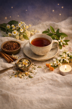 Infusion Tabioa nuit calme, ingrédients biologiques pour la détente et le sommeil (camomille, cannelle, verveine, rooibos...)